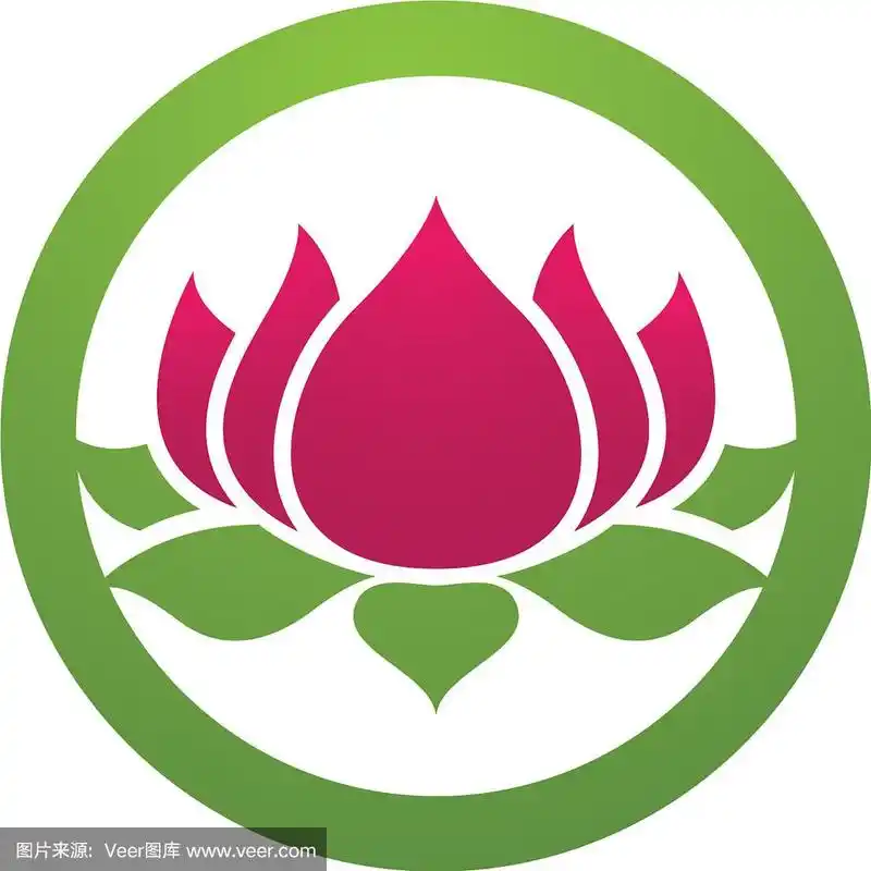 美丽的荷花设计标志模板