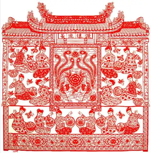 国家级非物质文化遗产项目:广东潮阳剪纸_民间_吉祥花_题材