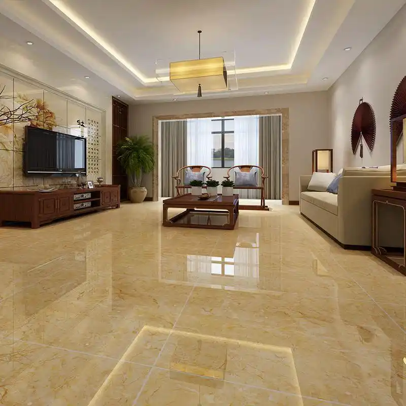 用黑白灰瓷砖 黑白灰是我们客厅地砖经常见的一种颜色,白色可让客厅