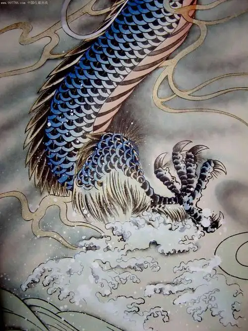 名画家三尺工笔画龙《腾飞》(已装裱)