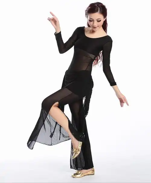 菲梵舞后肚皮舞练功服2016新款舞蹈演出服网纱长袖肚皮舞服装