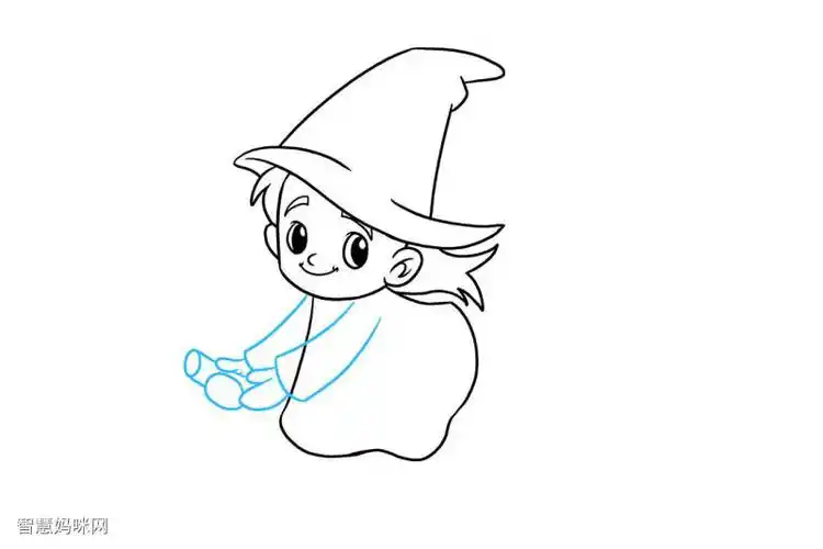 骑扫帚的女巫怎么画