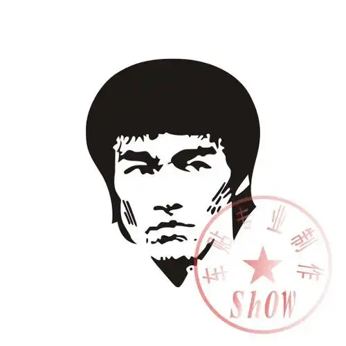 李小龙 bruce lee 龙 功夫 汽车反光车贴 制作 七色可选