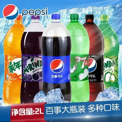 零度芬达七喜美年达整箱大瓶家庭分享装碳酸饮料汽水 百事可乐2l*6瓶
