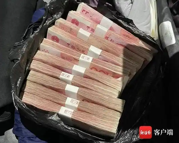 刘先生说,自己的黑色行李箱里有10万元现金.