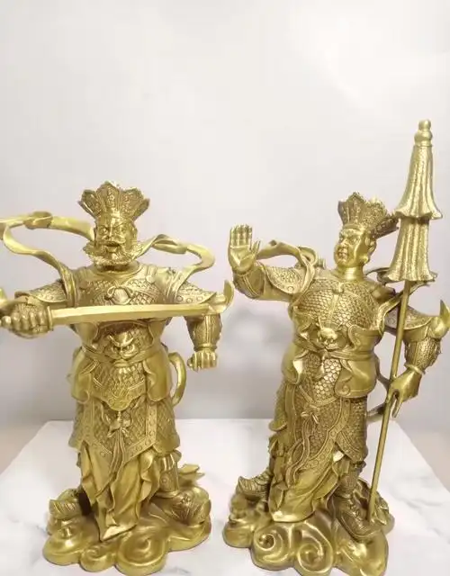 纯铜四大天王佛像摆件四金刚护法一套大号家居办公室佛堂供养神像 长