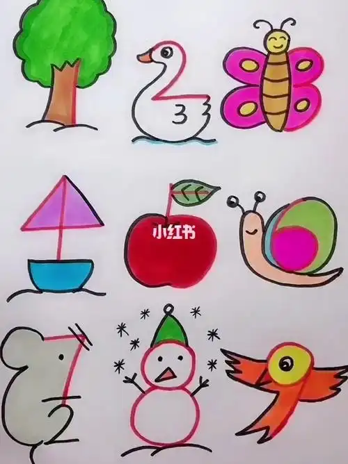 小动物简笔画简笔画教程文化绘画数字1的简笔画每天学一幅简笔画-一边