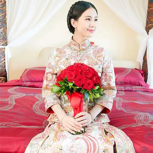 朴七(puqi)刘诗诗秀禾服新款中式新娘敬酒服结婚礼服唐装女情侣嫁衣