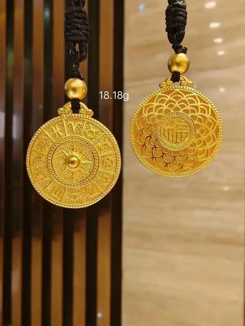 999黄金古法工艺吊牌吊坠现货展示~#好的作品都是有灵魂的  - 抖音