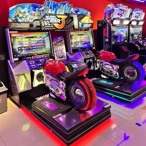 亲测~游戏厅豪华动感摩托车赛车游戏机-来自【广州晶奇游乐品牌店】