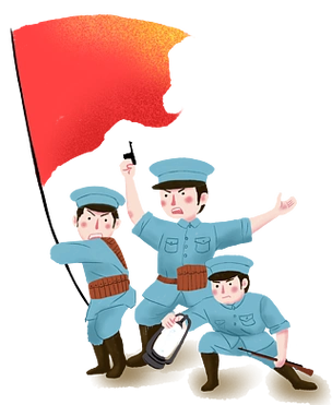 q版红军人物元素人物红军战士手绘免扣元素红军八路军士兵战士先锋