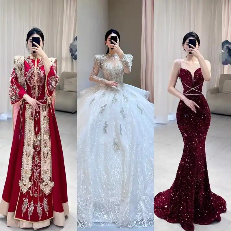 备婚婚礼当天三套衣服78绝爱93 昆明婚纱.#试纱 #婚纱礼服 - 抖音