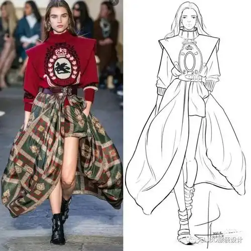 画好服装线稿对服装画得最后表达呈现起了关键性的作用.