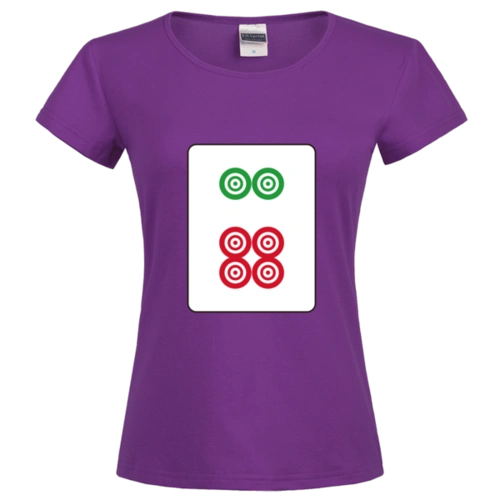 我爱大麻将六饼时尚修身纯棉t恤女款