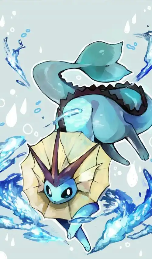 口袋妖怪伊布进化型冰精灵手机壁纸