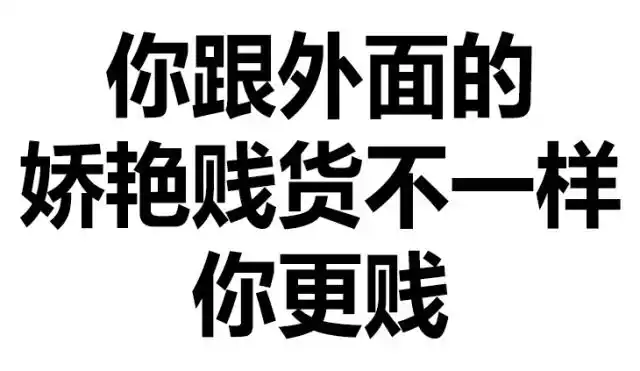你跟外面的妖艳贱货不一样,你更贱!_贱货_妖艳_外面表情