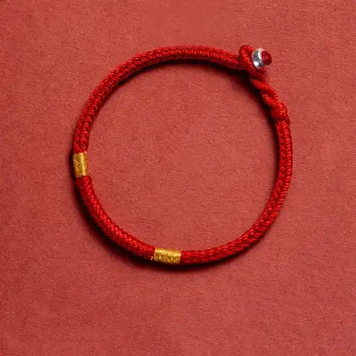 抖音热款红手绳手工编织本命年复古幸运绳红绳手链礼物情侣款