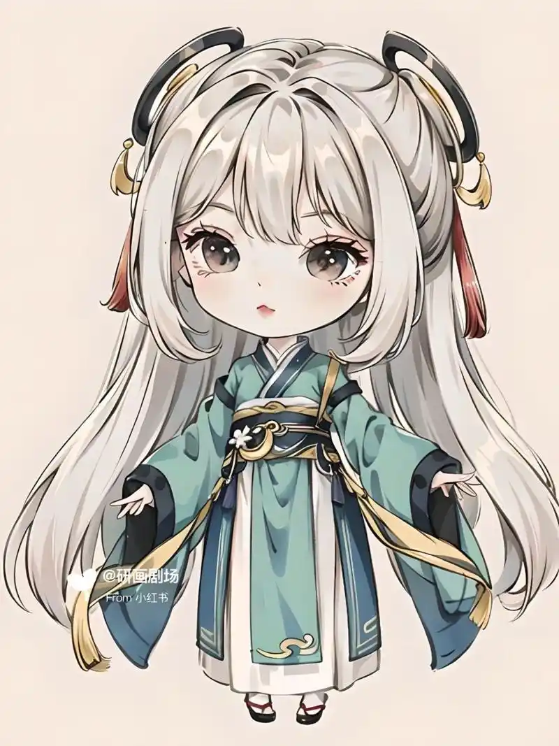 绘画素材 | q版古装动漫 #q版动漫# #q版古装##ai插画# #动漫课效