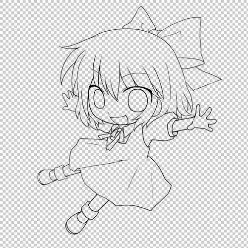 手绘线条可爱萝莉免抠素材下载(图片id:1472771)_-手绘卡通-免抠素材