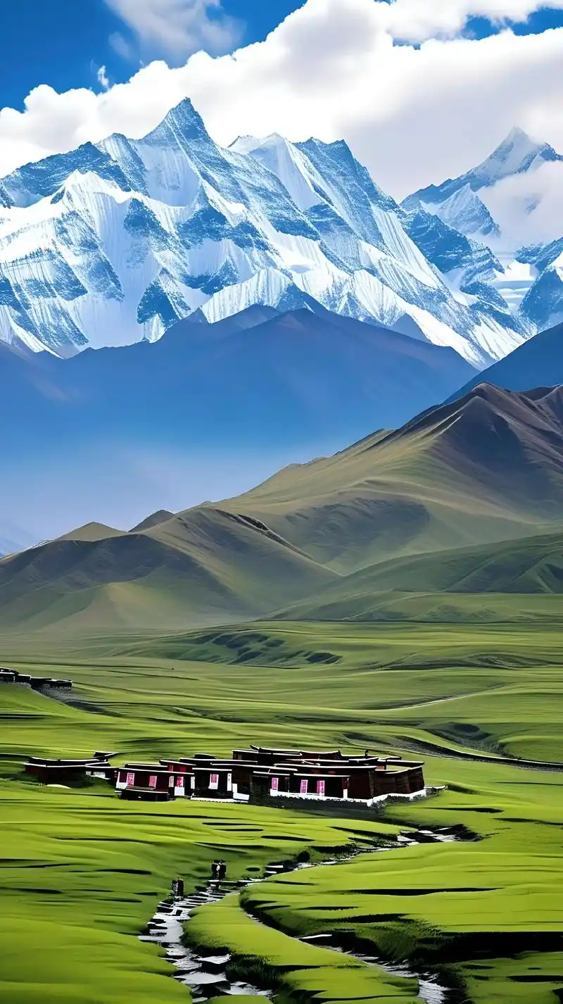 "在西藏高原,达布拉宫矗立云端,世间仙境一一开启.金碧辉煌,神秘莫测