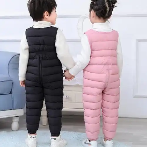 冬季儿童背带裤男童连体裤子女童棉裤加厚幼儿小女孩宝宝2男孩6岁