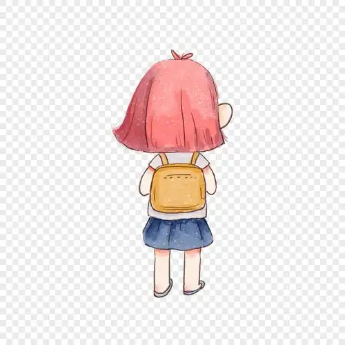 图片 素材 手绘/卡通元素 女孩的背影.