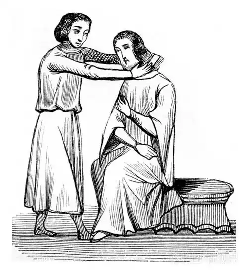 理发师老式的雕刻