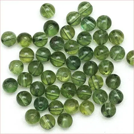 t1721 aaaa级绿色磷灰石>圆有孔玻璃珠5mm 10057333功率斯通天然石头