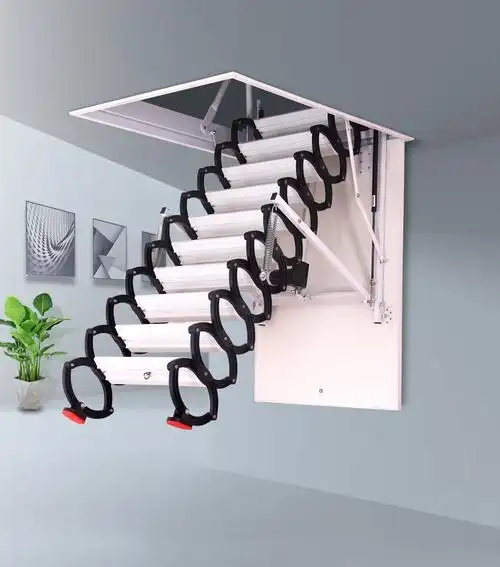 全木森梯子加厚阁楼伸缩楼梯折叠升降楼梯家用复式别墅室内收缩拉伸