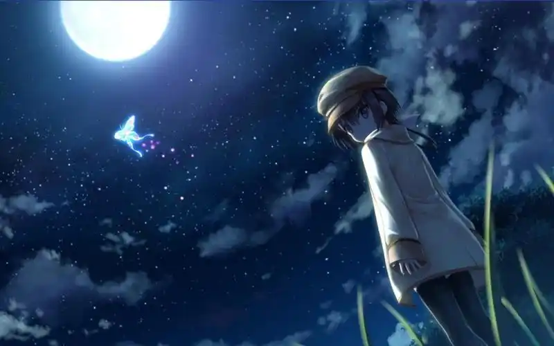 动漫一个人走的孤独背影,高清壁纸图片,动漫人物-回车桌面