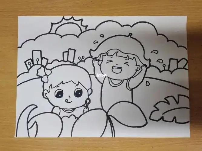 简笔画夏天你好