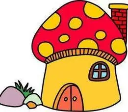 一学就会的蘑菇房简笔画简单又漂亮卡通蘑菇房子简笔画可爱红色蘑菇免