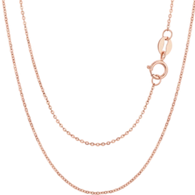 潮宏基18k金项链女士彩金素链o字链锁骨链金链子送女友新年礼物f红18k