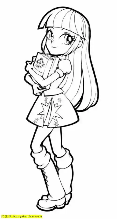 10张小马宝莉女孩子可爱公主涂色卡通简笔画