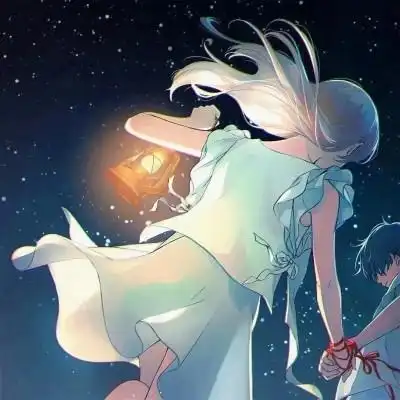 手绘唯美背影情侣头像图片_情侣动漫头像_头像屋