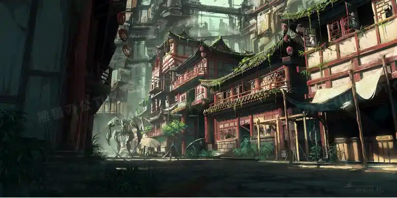 古风建筑场景cg插画