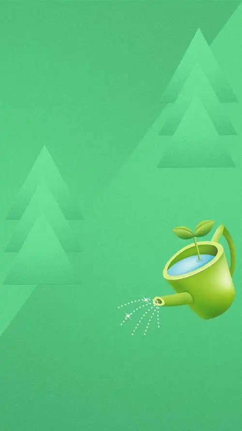 绿色植树节简约清新h5海报背景psd下载