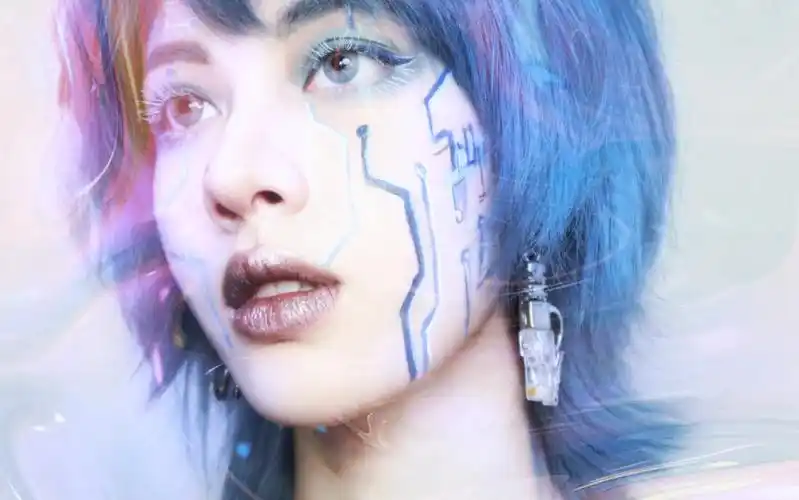 unikong真人捏脸赛博朋克2077创意妆allblue灵感妆