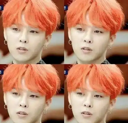 图权志龙中分发型橙色帅气不羁具有独特风格