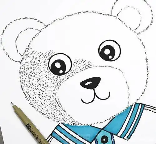 儿童画教程|创意线描绘画课程《hi,我是小熊宝宝!》