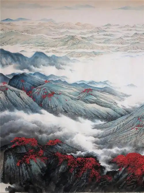 002 卫强忠 巨幅 江山如此多娇 当代 纸本,未托裱