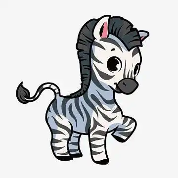 手绘卡通可爱小斑马
