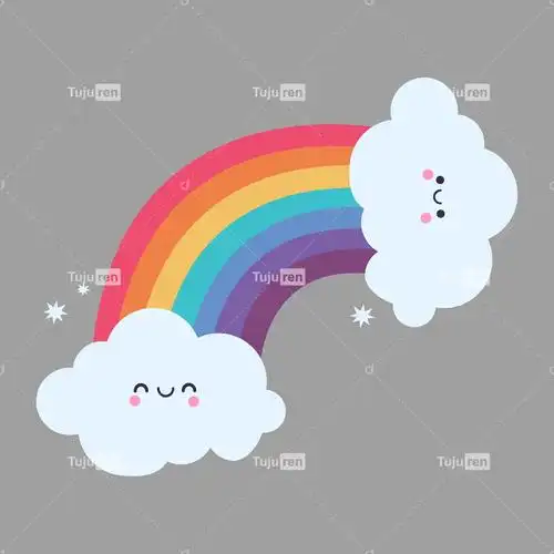 可爱卡通彩虹白云矢量元素免抠素材模板下载-图巨人