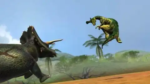 《功夫恐龙》无影腿!三角龙vs鸭嘴龙
