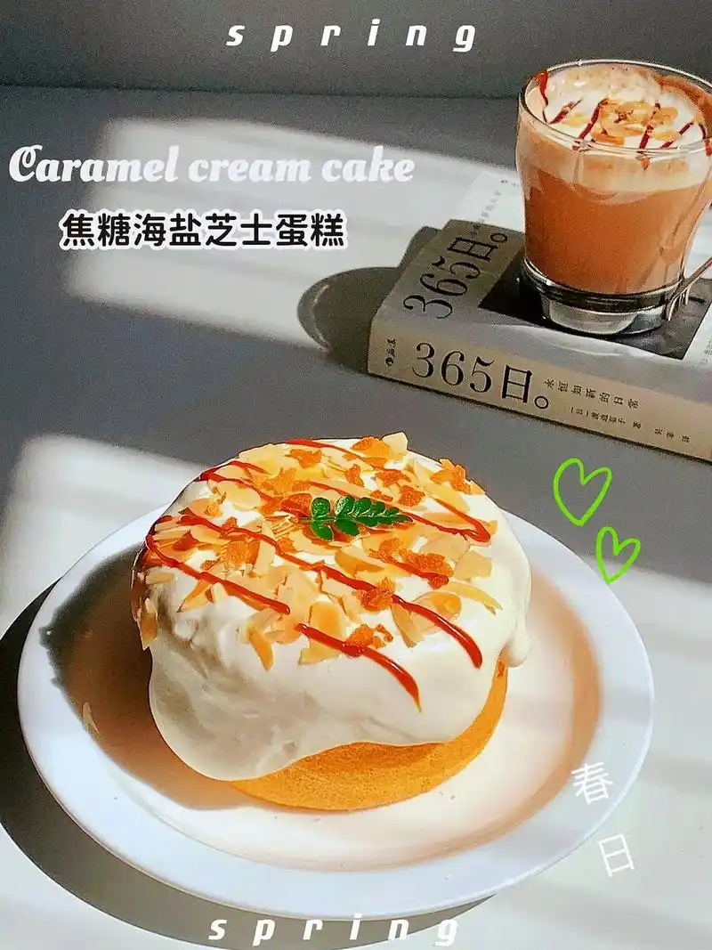 焦糖海盐杏仁芝士蛋糕,春游必备7715.