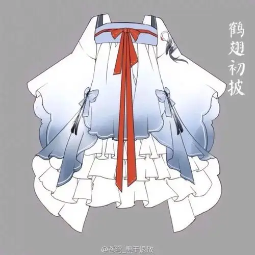 鹤翅初披 古风 古装 服装 设计 诗意 by苍穹_黑手退散