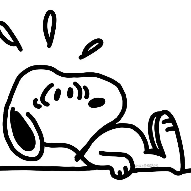 手绘头像| 黑白的简笔画史努比也很可爱哦 60156015转载请
