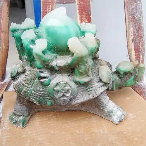 仿古做旧寿桃八仙龟家居摆件 树脂仿古老鳖牛做旧工艺品摆件批发