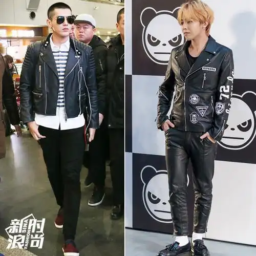 吴亦凡权志龙穿皮衣