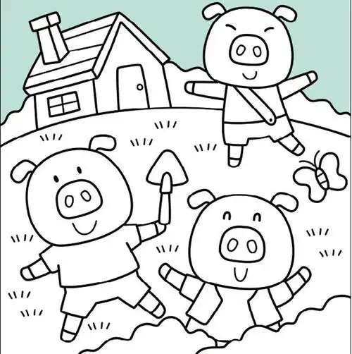 场景构图色彩卡通简笔画素材